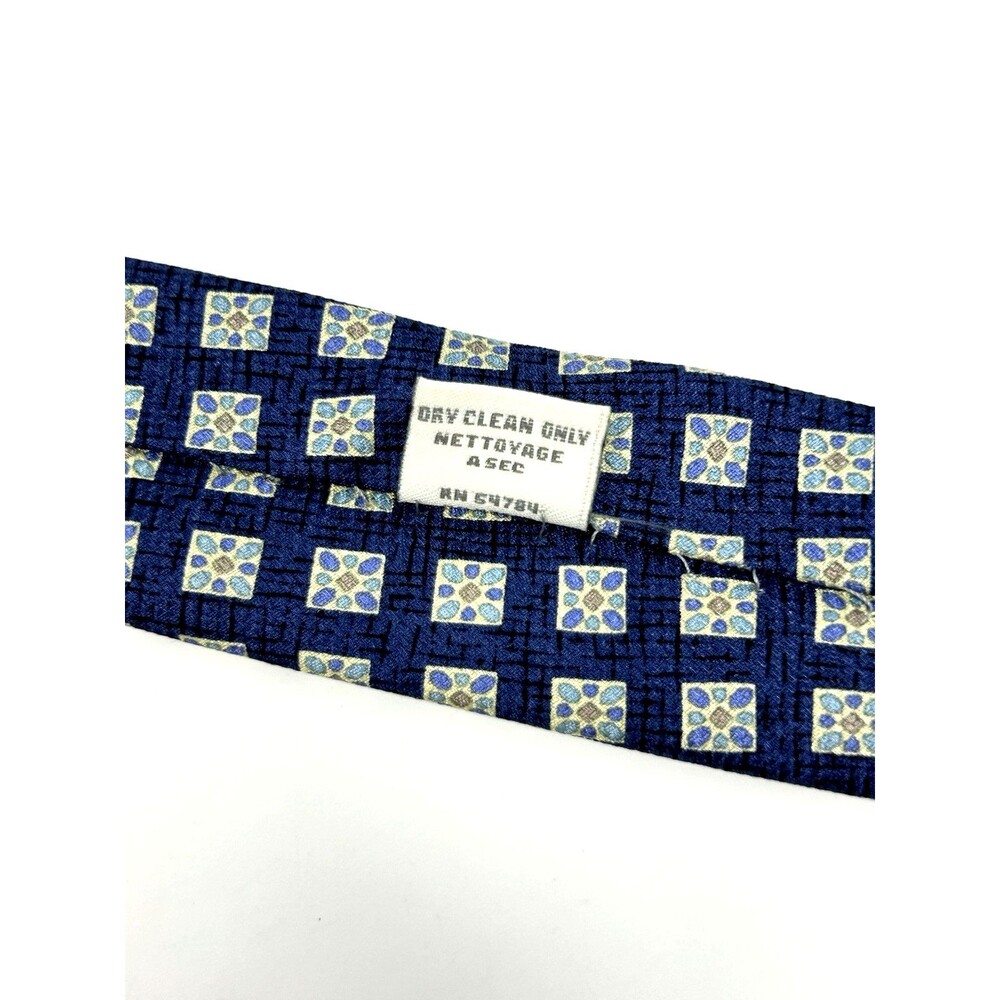 Joseph Abbound Blue Geometric 100% Silk Neck Tie 56.75" x 3.75" - Picture 8 of 8